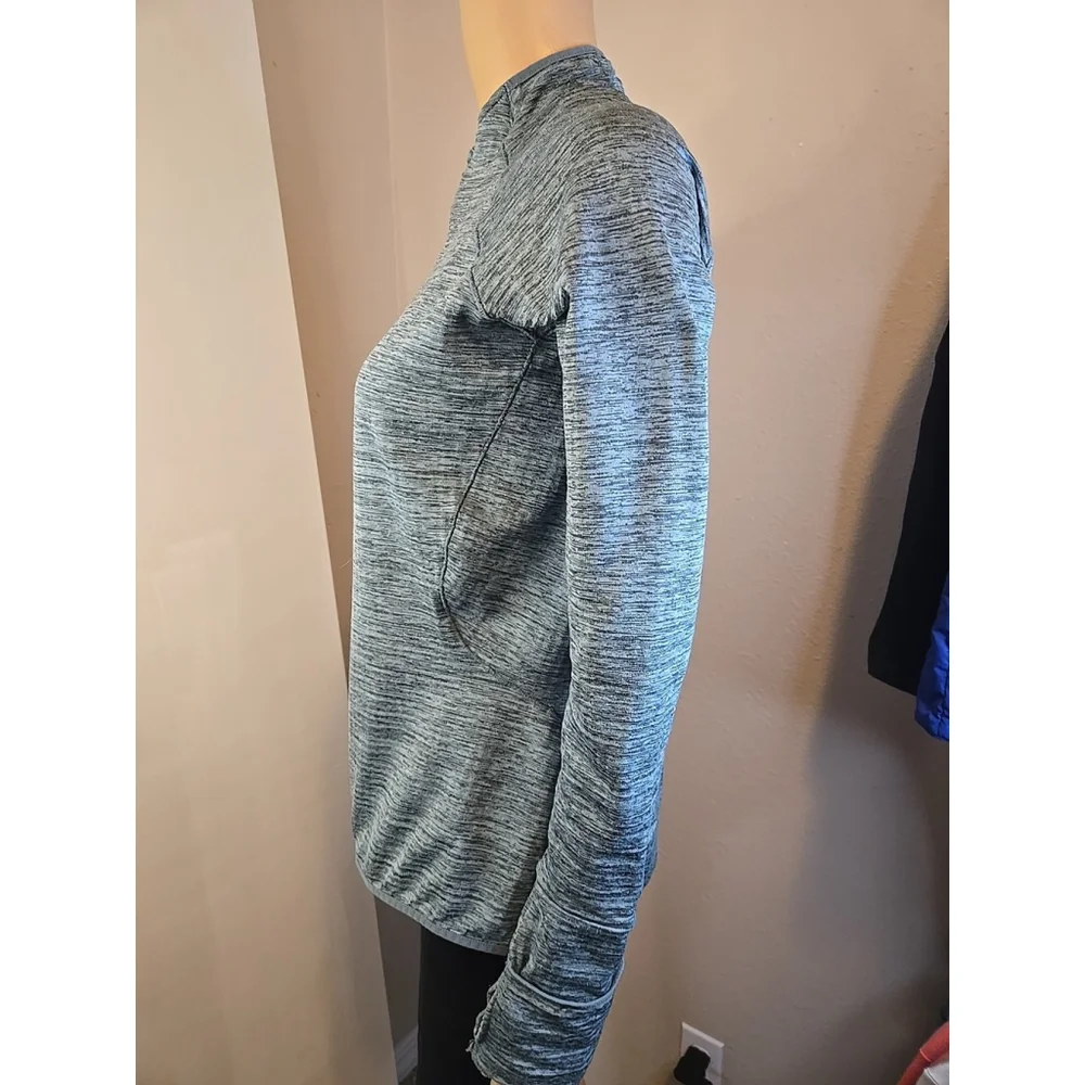 Nike Womens Blue Heathered Dri-Fit Quarter Zip Running Top Size Medium